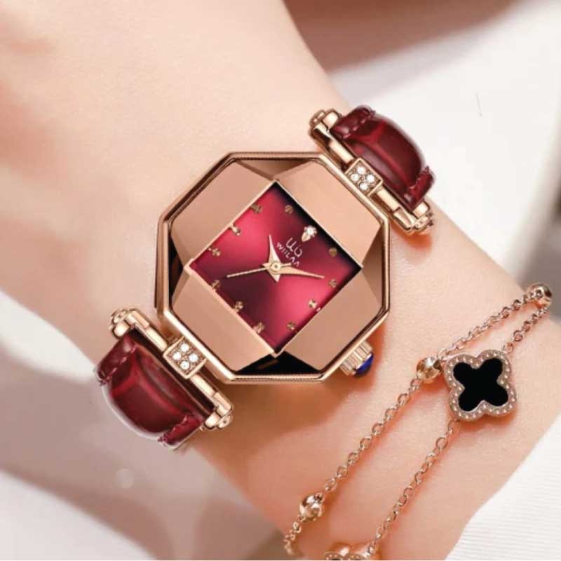 WATCH WIILAA POLYGONAL LEATHER 0811