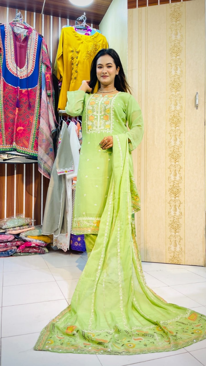 Georgette Embroidery Three Piece