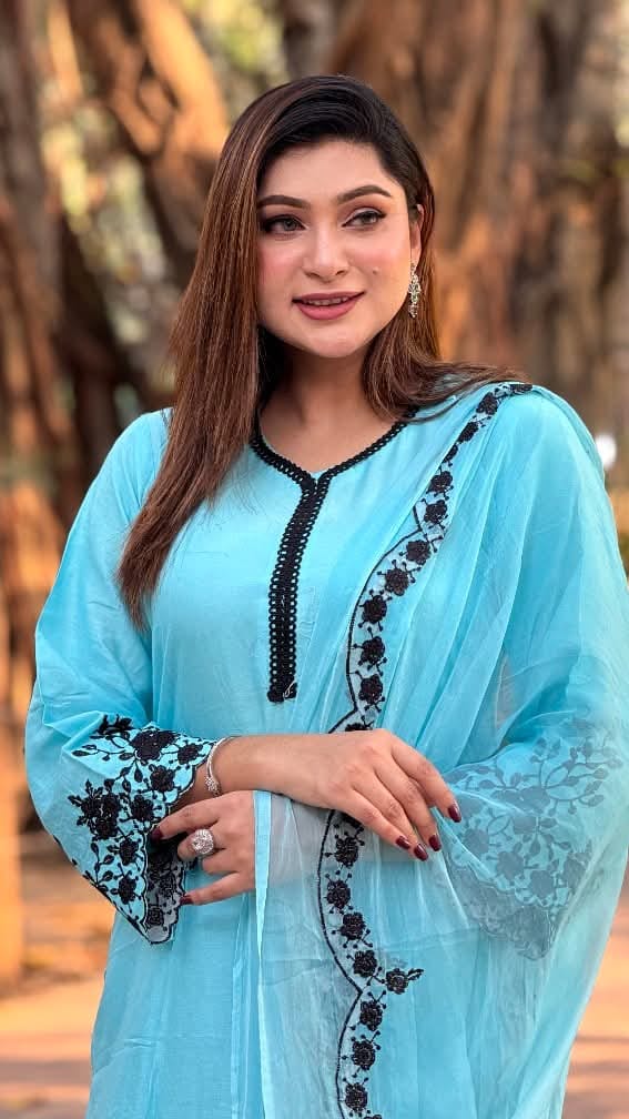 Embroidery Cotton Three Piece